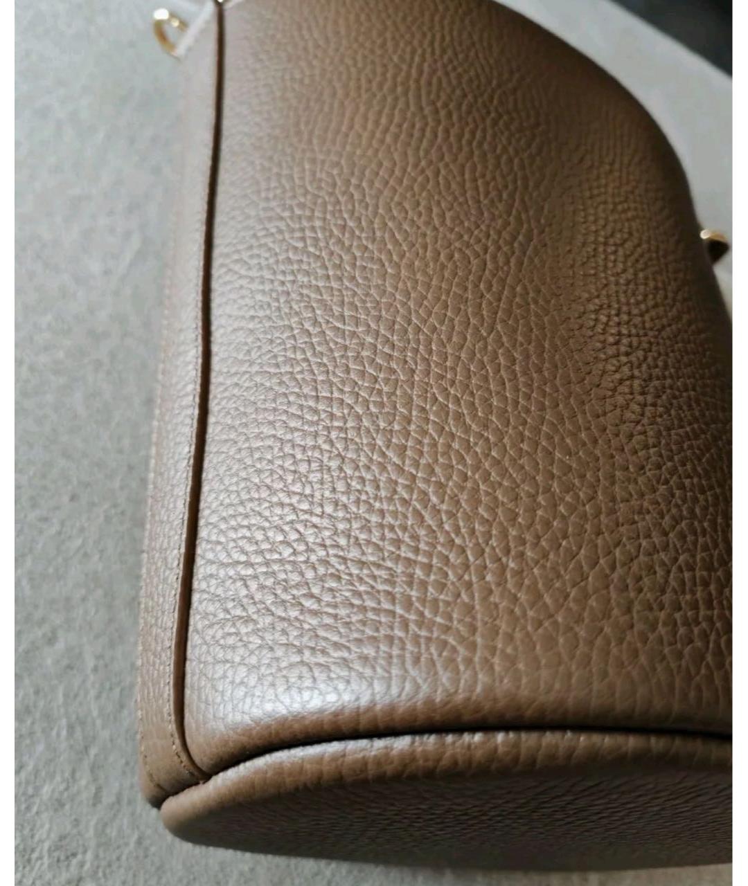 BURBERRY Коричневая кожаная сумка тоут, фото 7