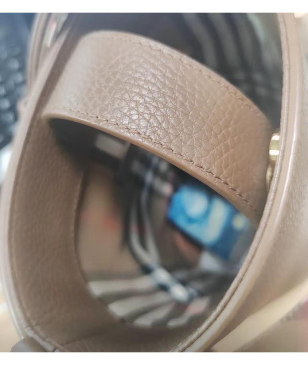 BURBERRY Коричневая кожаная сумка тоут, фото 8