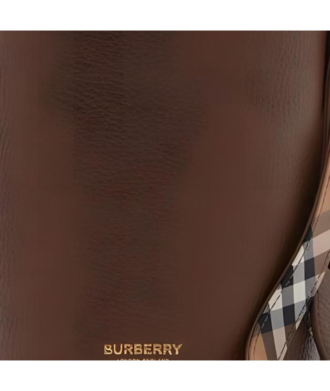 BURBERRY Коричневая кожаная сумка тоут, фото 4