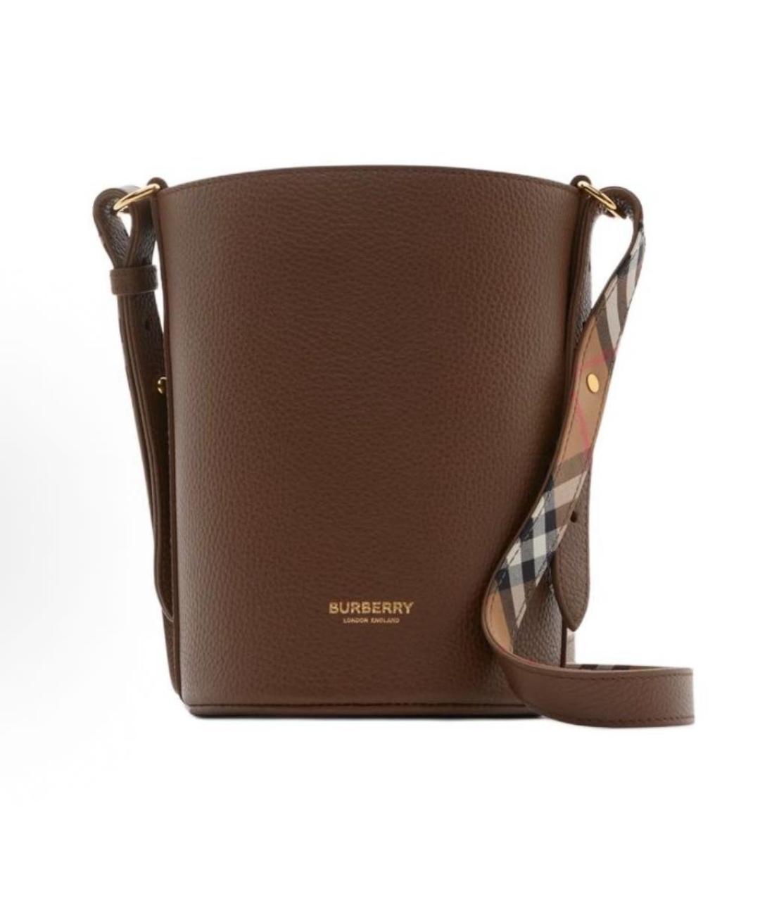 BURBERRY Коричневая кожаная сумка тоут, фото 9