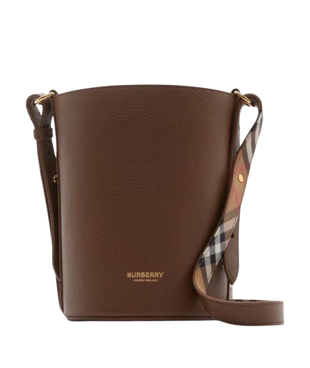 BURBERRY Коричневая кожаная сумка тоут, фото 1