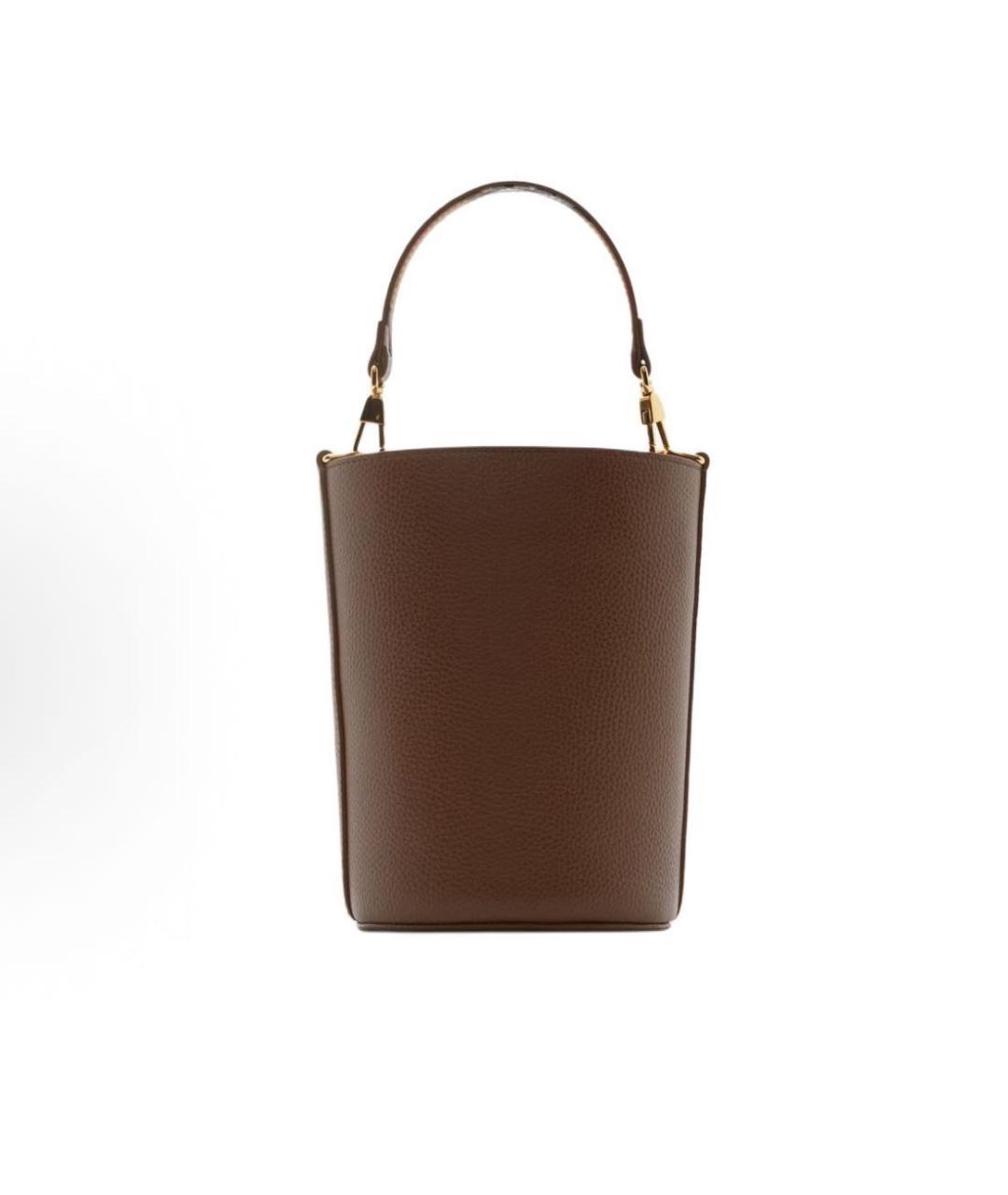 BURBERRY Коричневая кожаная сумка тоут, фото 3