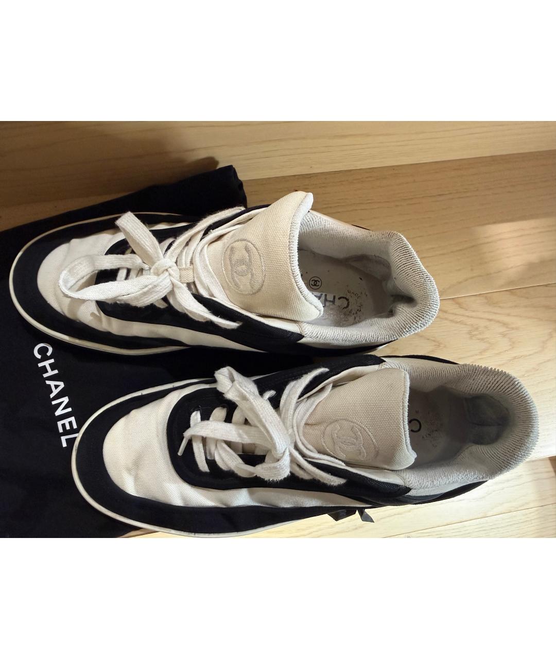 CHANEL Белые текстильные кеды, фото 3