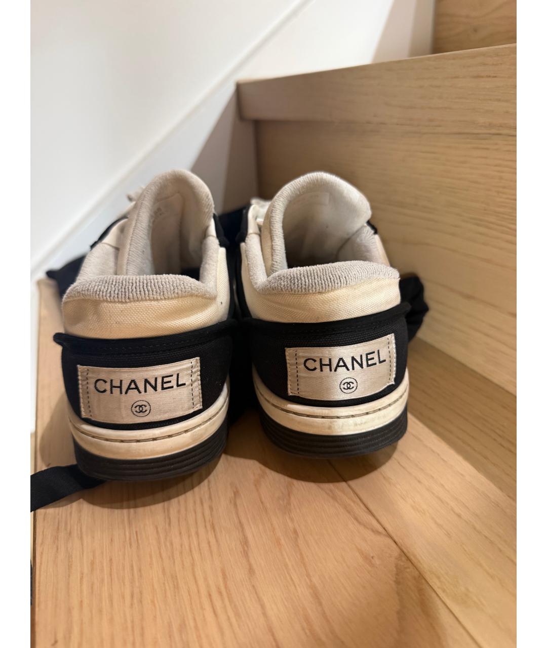 CHANEL Белые текстильные кеды, фото 4