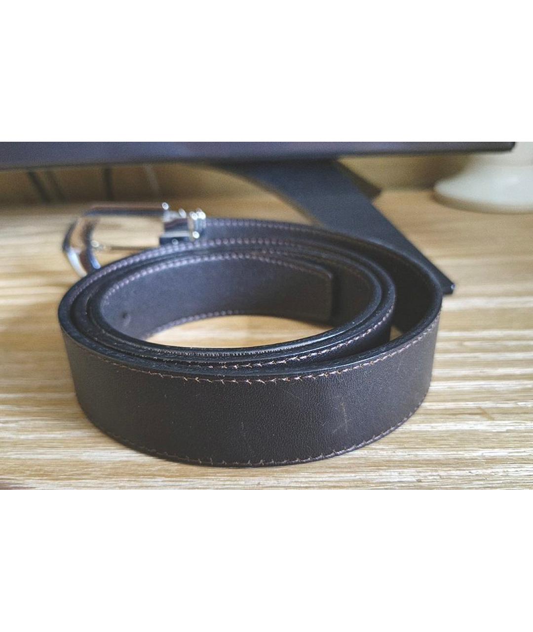 BALLY Коричневый кожаный ремень, фото 3