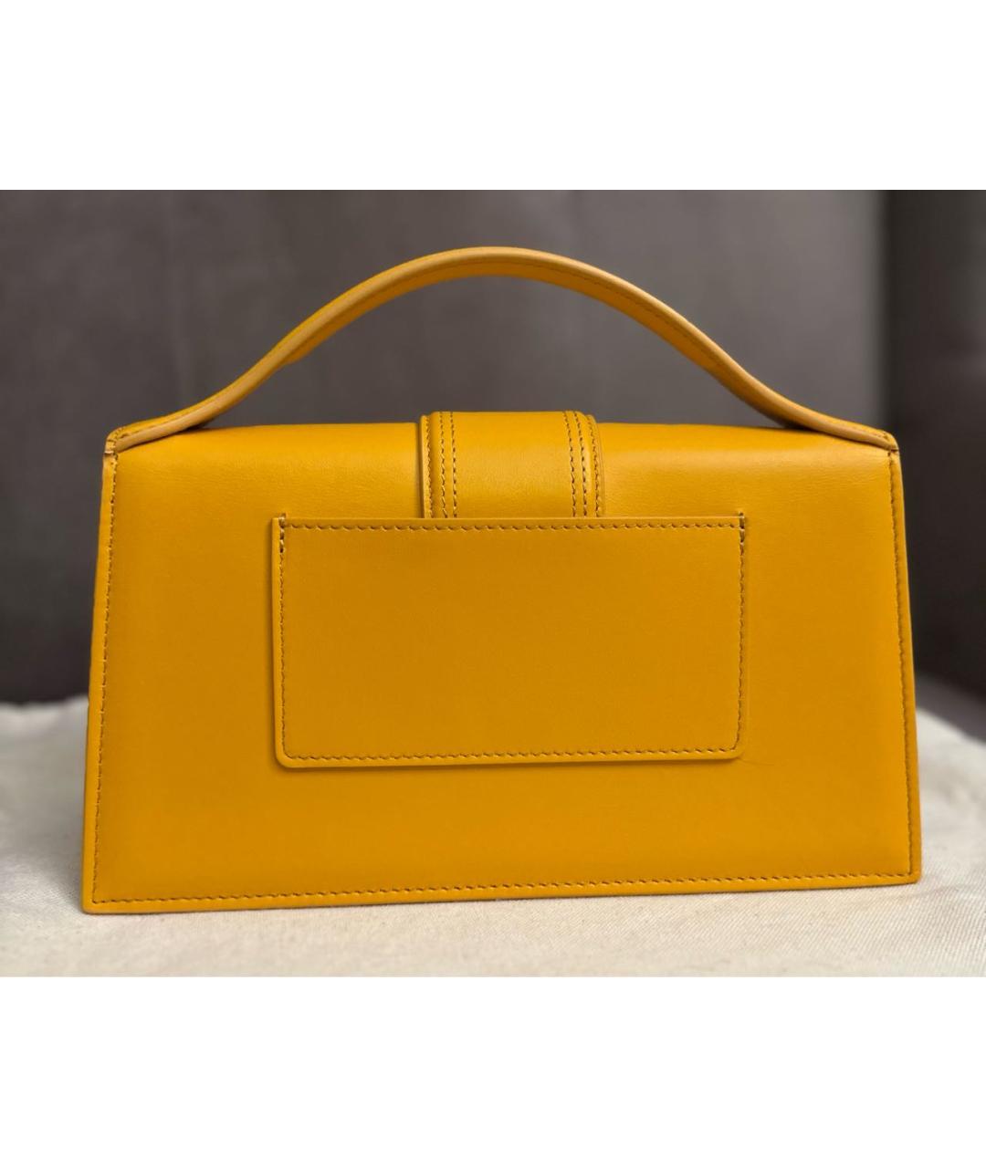 JACQUEMUS Оранжевая кожаная сумка с короткими ручками, фото 3