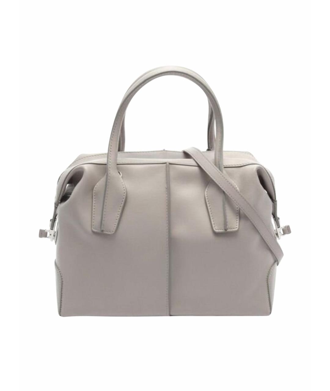 TOD'S Серая кожаная сумка с короткими ручками, фото 1