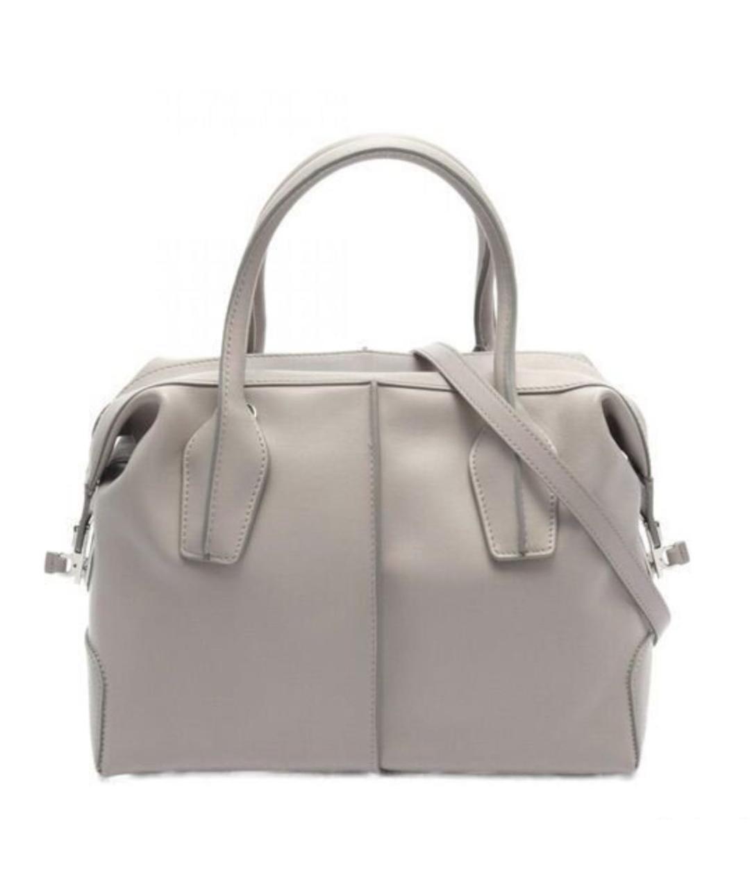 TOD'S Серая кожаная сумка с короткими ручками, фото 9