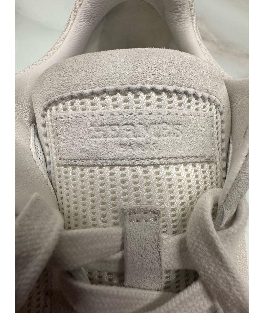 HERMES Белые текстильные кроссовки, фото 6