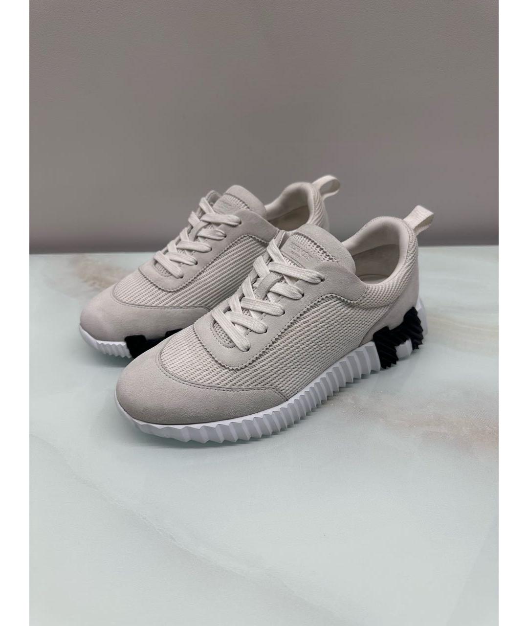 HERMES Белые текстильные кроссовки, фото 2