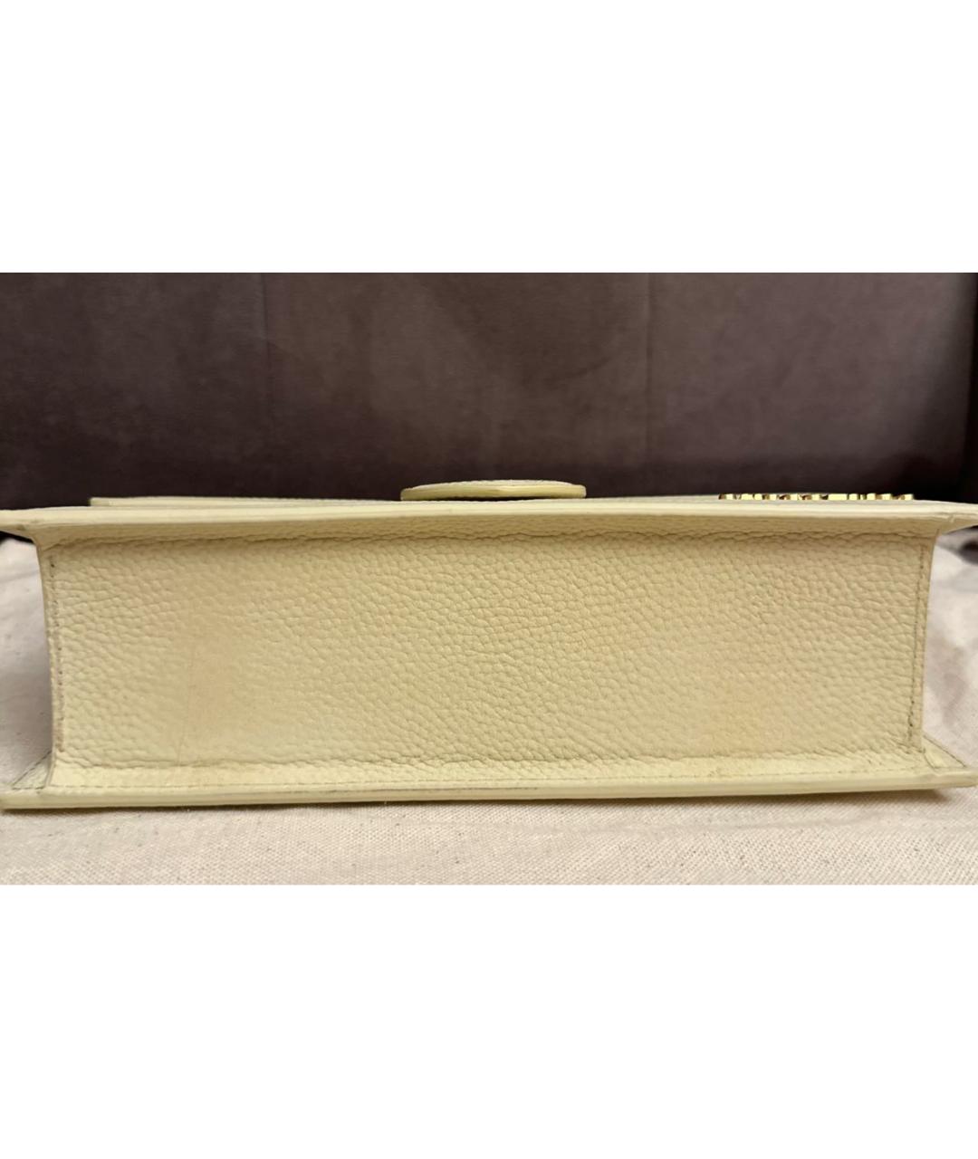 JACQUEMUS Желтая кожаная сумка с короткими ручками, фото 4