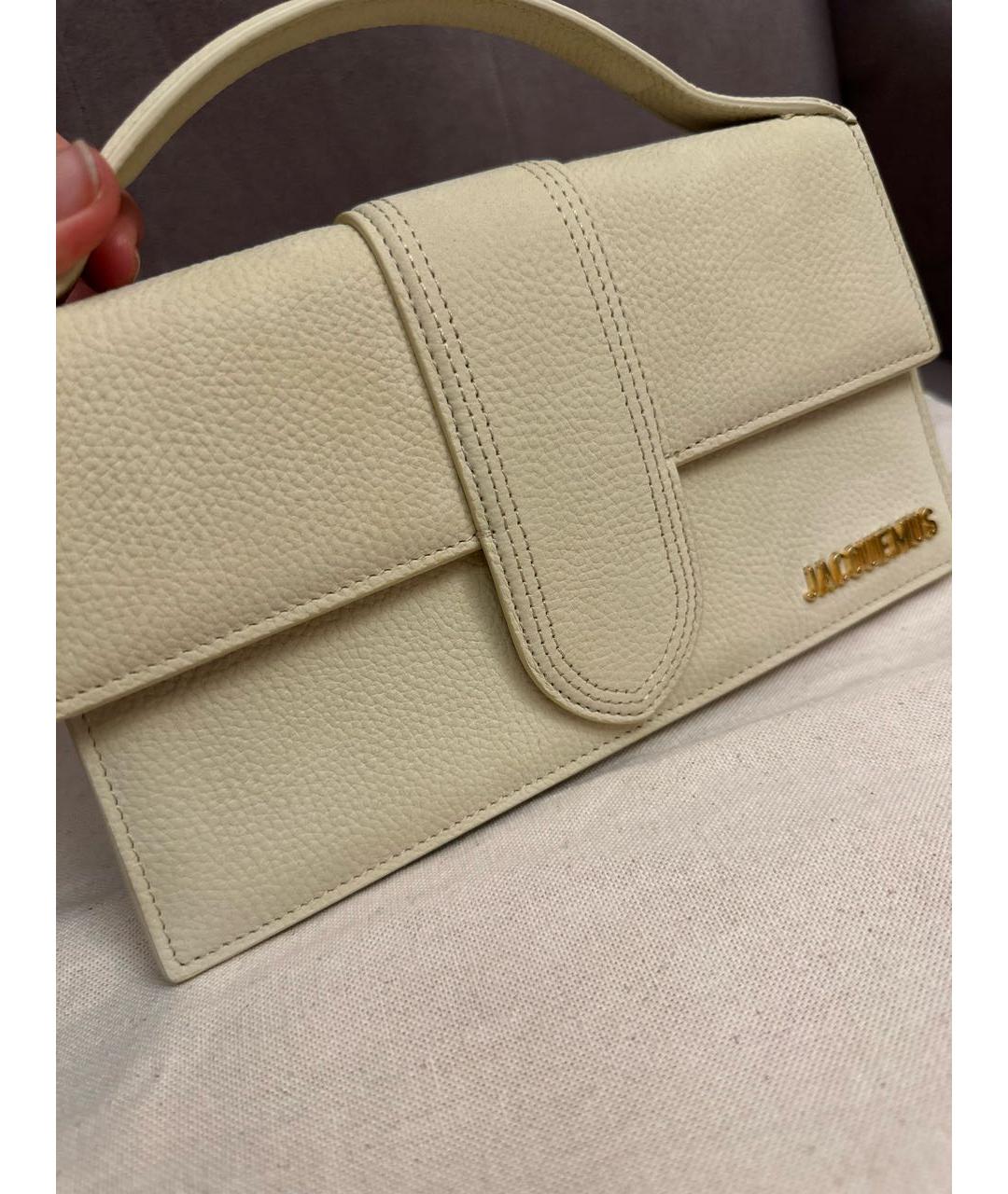 JACQUEMUS Желтая кожаная сумка с короткими ручками, фото 2