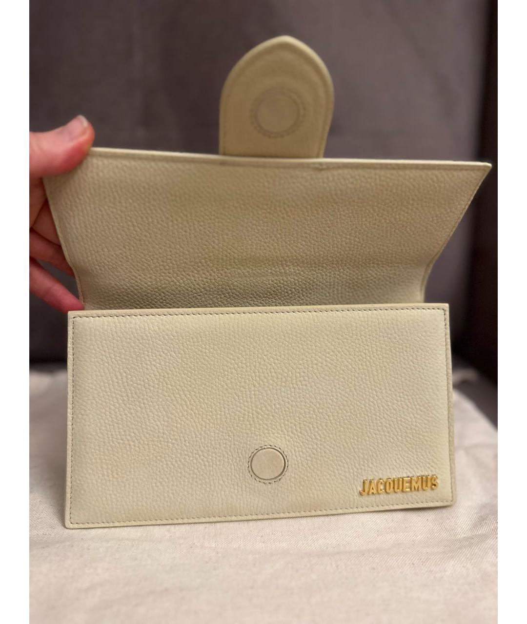 JACQUEMUS Желтая кожаная сумка с короткими ручками, фото 7