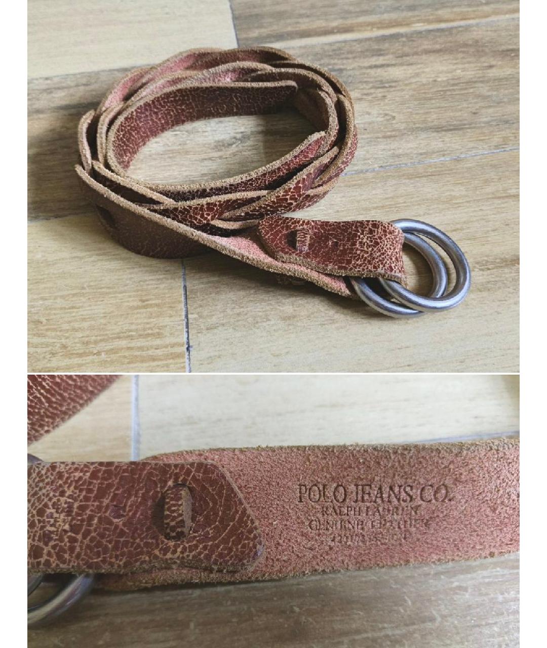 POLO RALPH LAUREN Коричневый кожаный ремень, фото 2