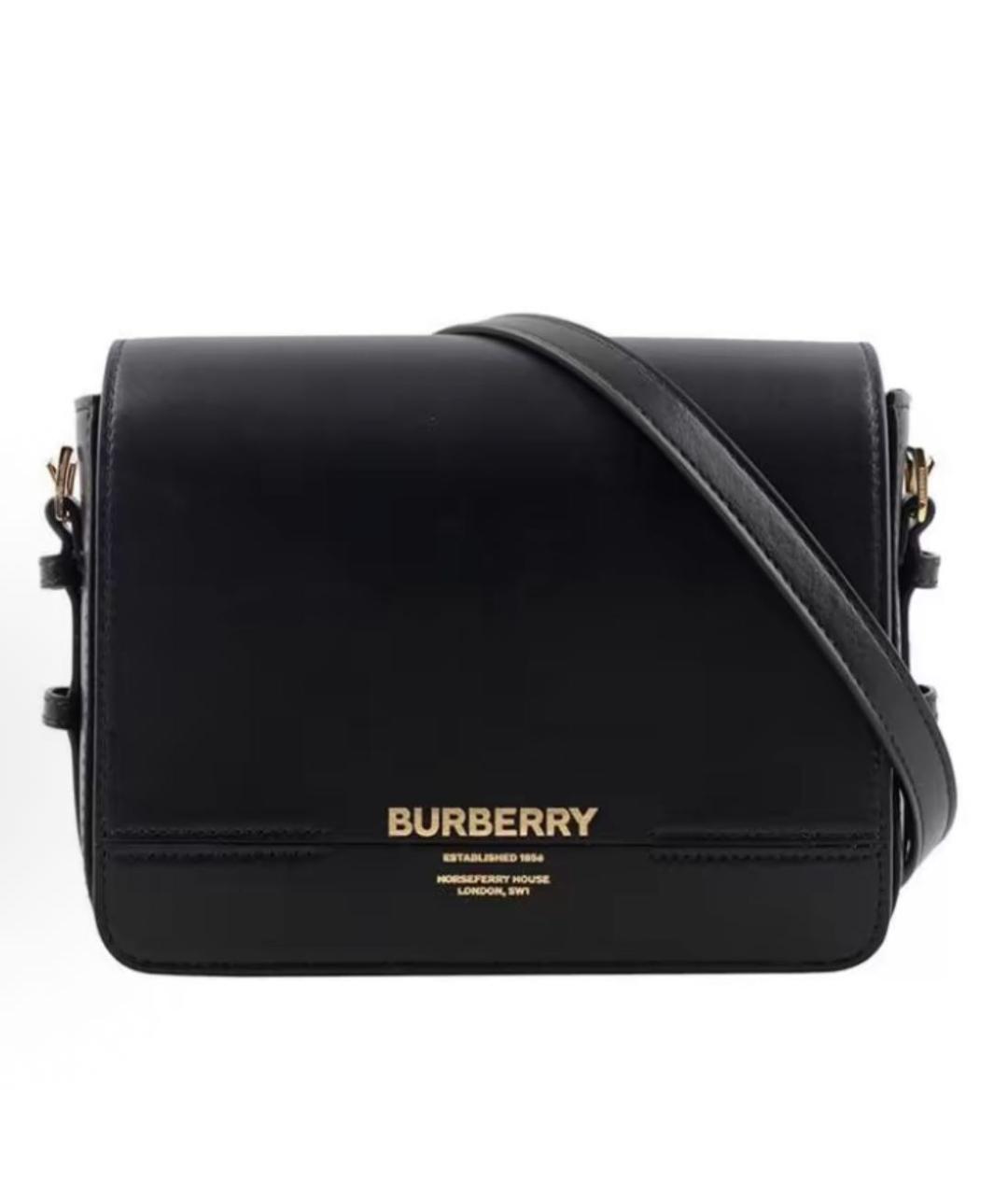 BURBERRY Черная кожаная сумка через плечо, фото 9