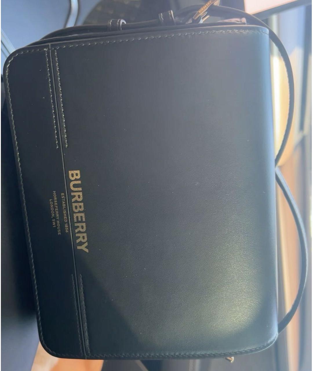 BURBERRY Черная кожаная сумка через плечо, фото 8