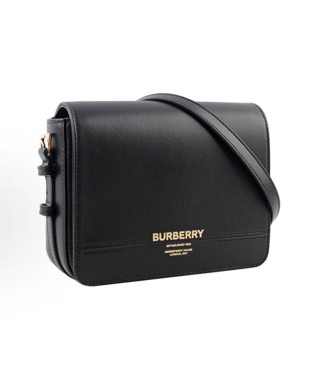 BURBERRY Черная кожаная сумка через плечо, фото 2