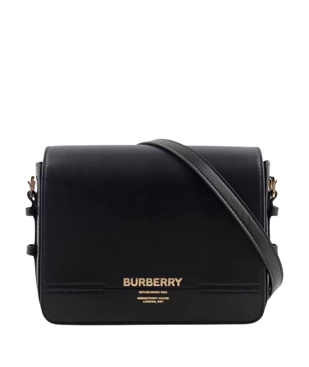 BURBERRY Черная кожаная сумка через плечо, фото 1