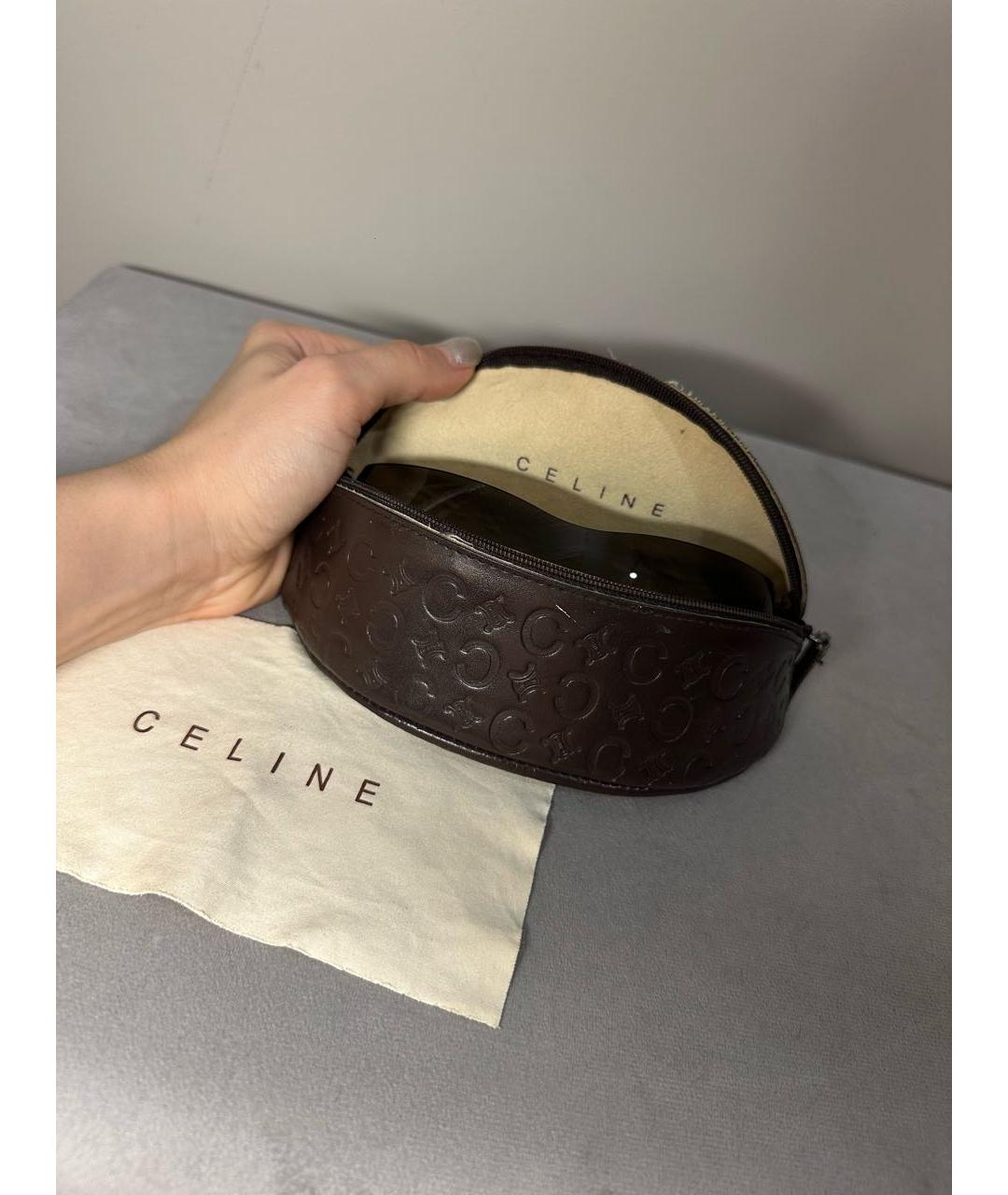 CELINE Коричневые пластиковые солнцезащитные очки, фото 5