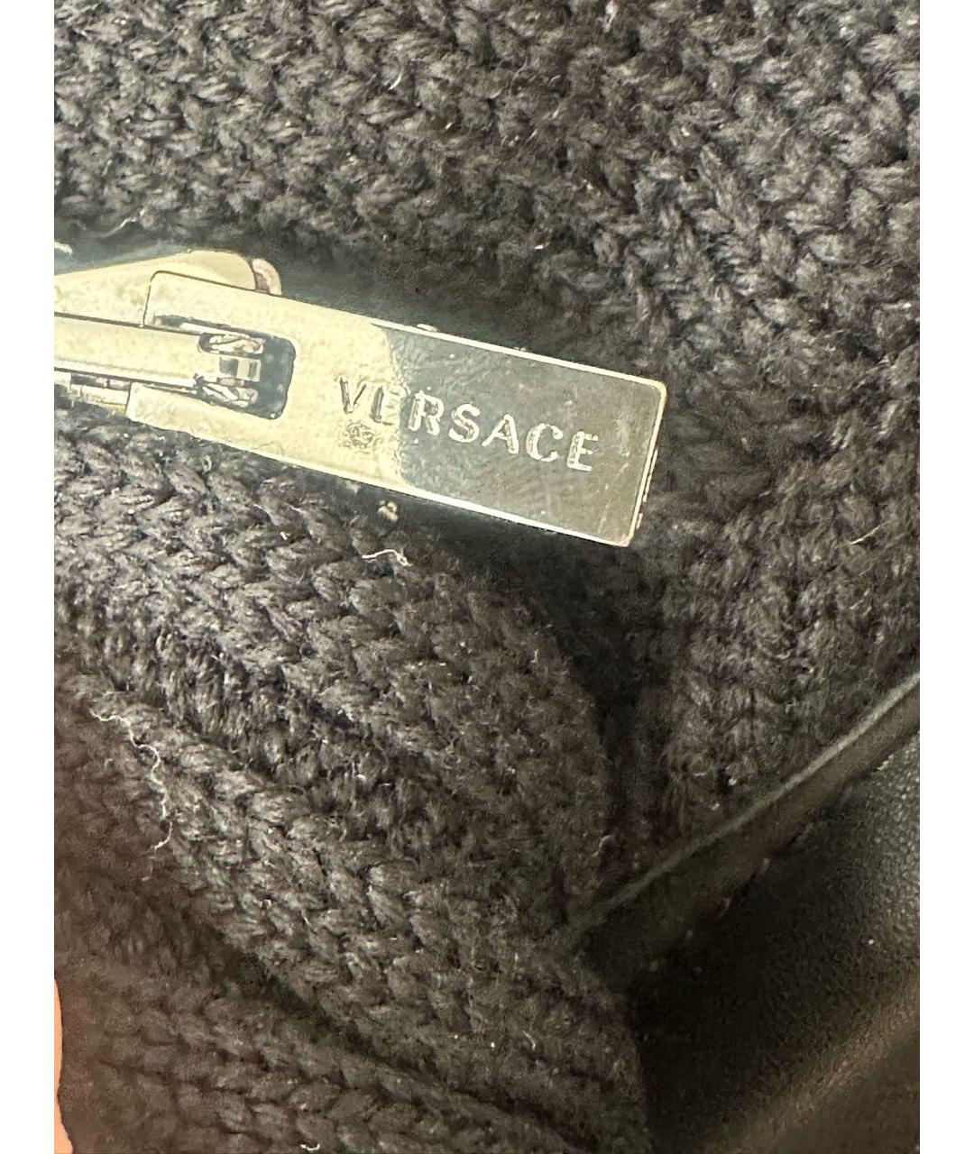 VERSACE Черная кожаная куртка, фото 4