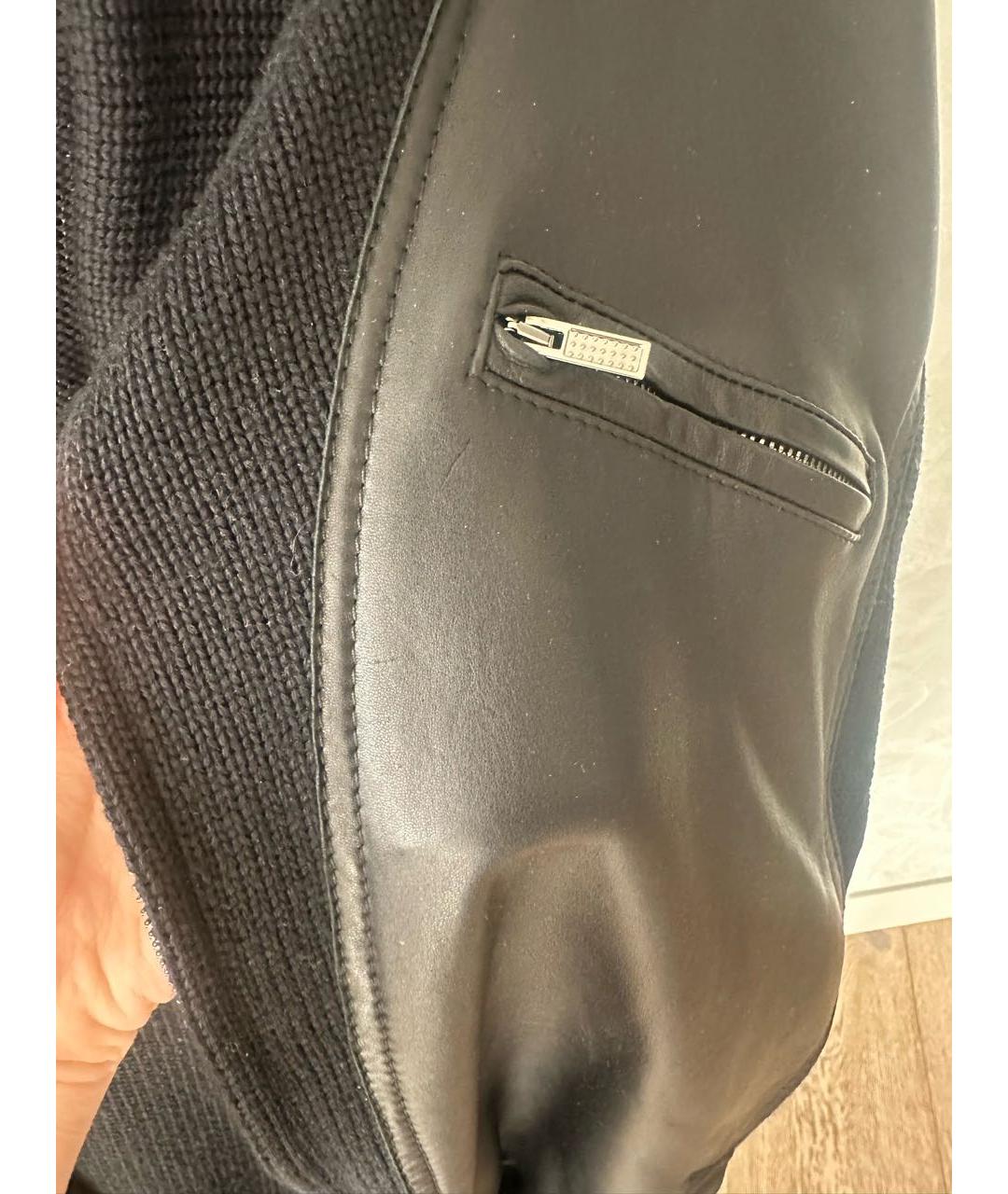 VERSACE Черная кожаная куртка, фото 5