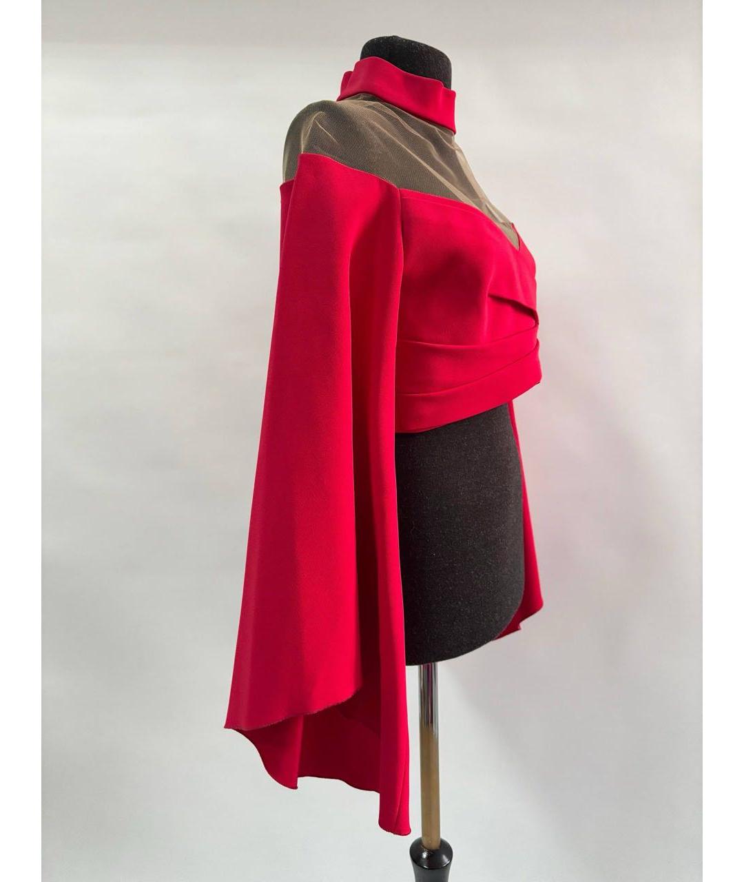 BALMAIN Красная ацетатная блузы, фото 6