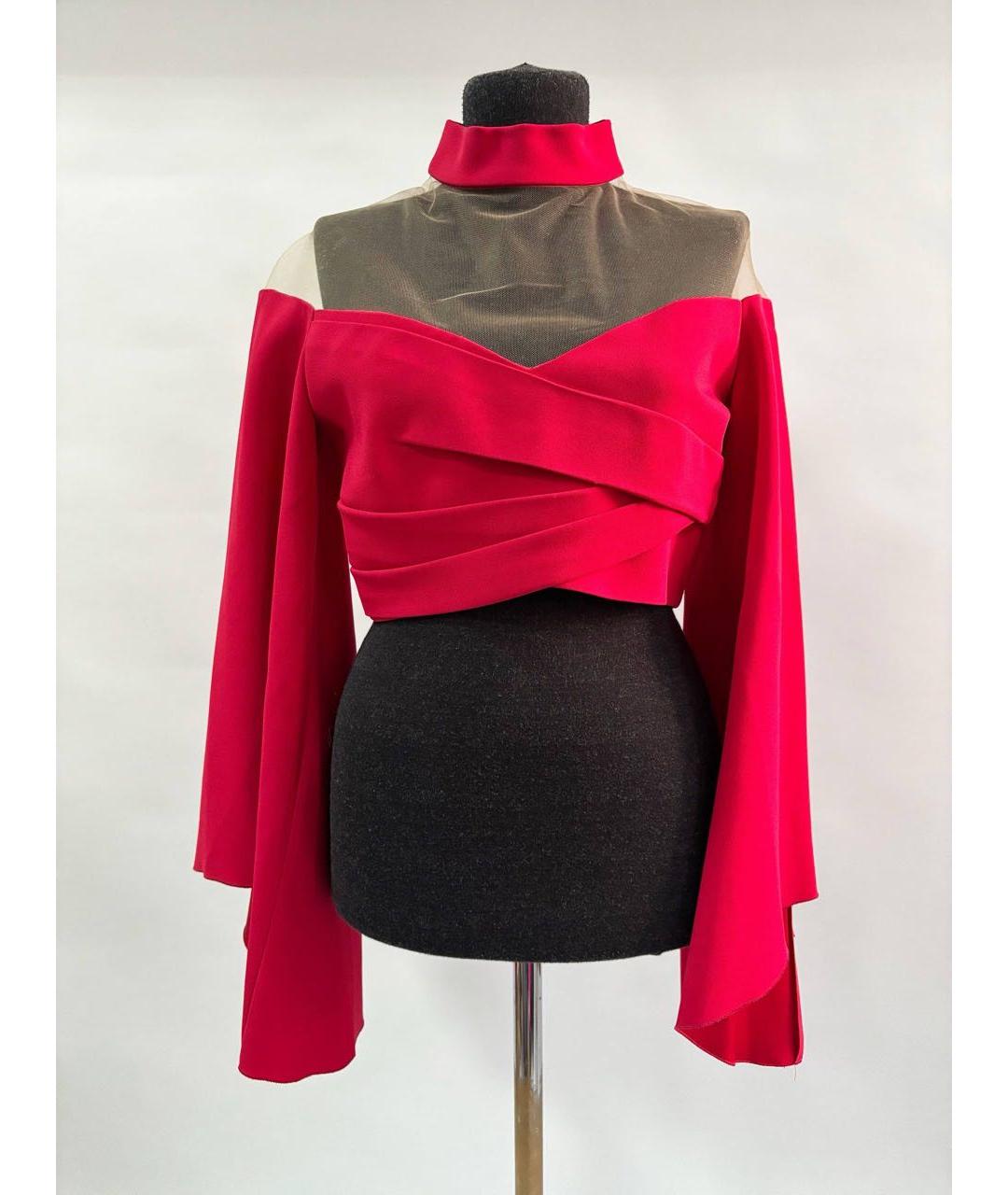 BALMAIN Красная ацетатная блузы, фото 8