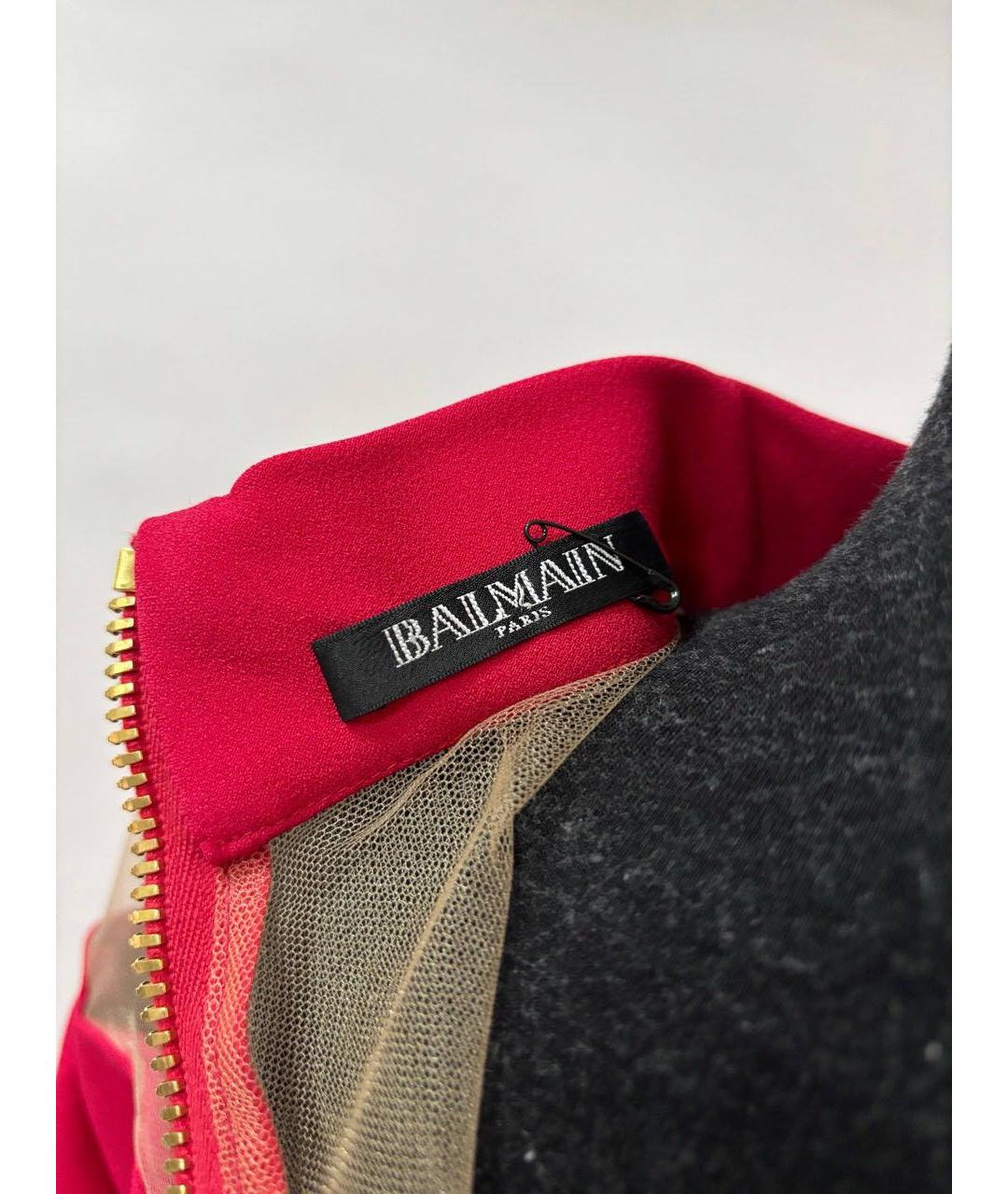 BALMAIN Красная ацетатная блузы, фото 3