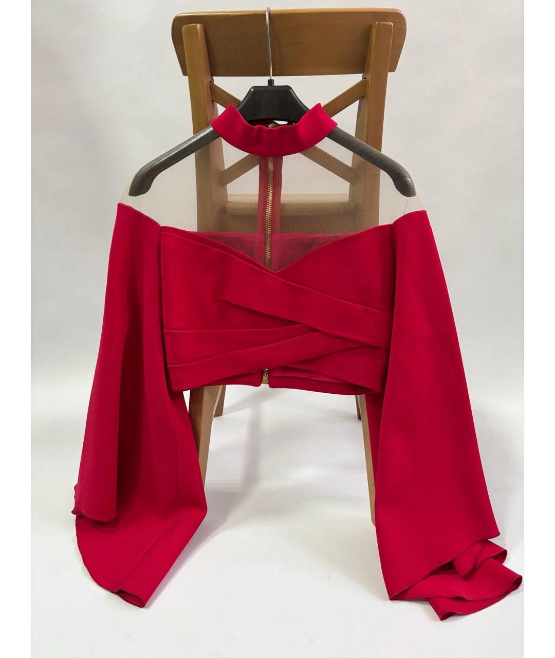 BALMAIN Красная ацетатная блузы, фото 2