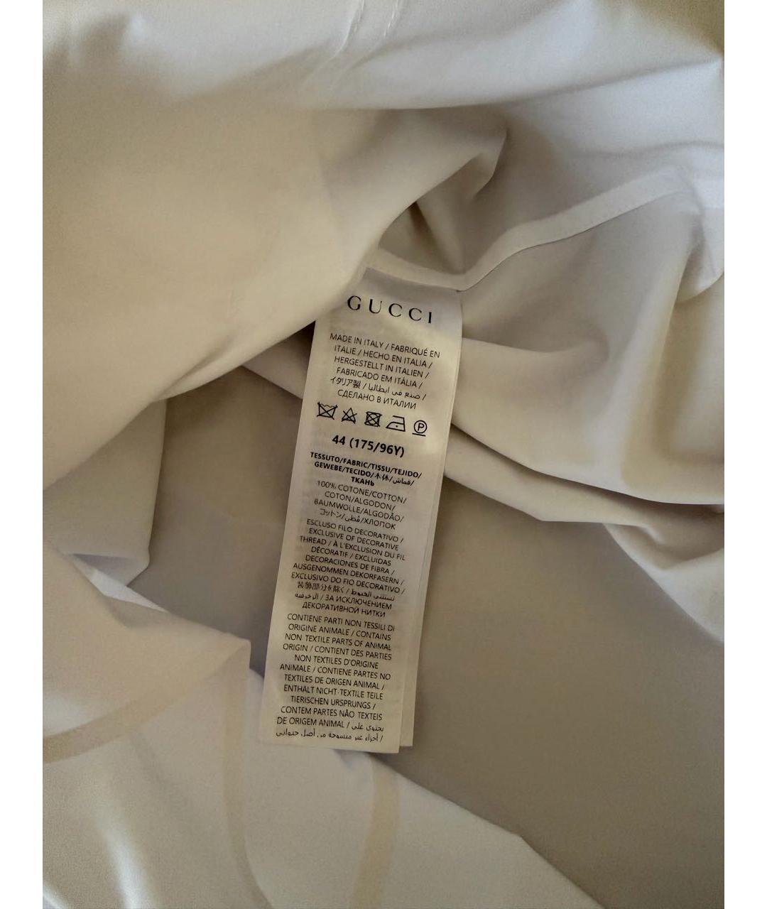 GUCCI Белая хлопковая рубашка, фото 4