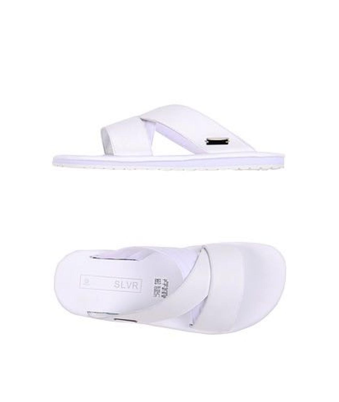 ADIDAS Белые кожаные шлепанцы, фото 9