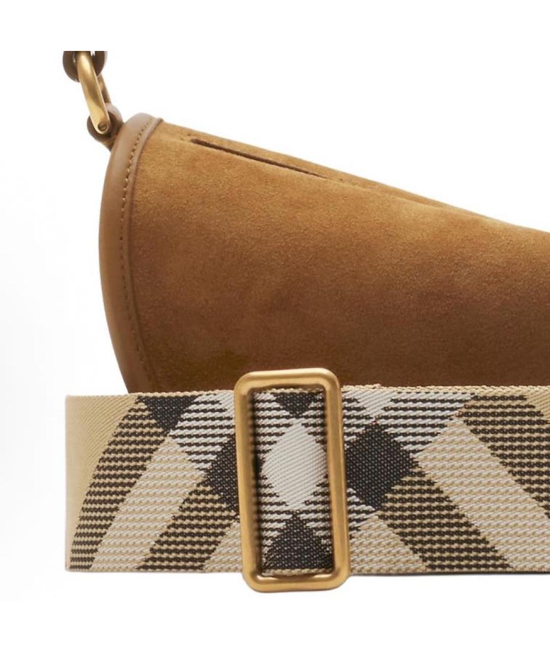 BURBERRY Коричневая замшевая сумка через плечо, фото 4