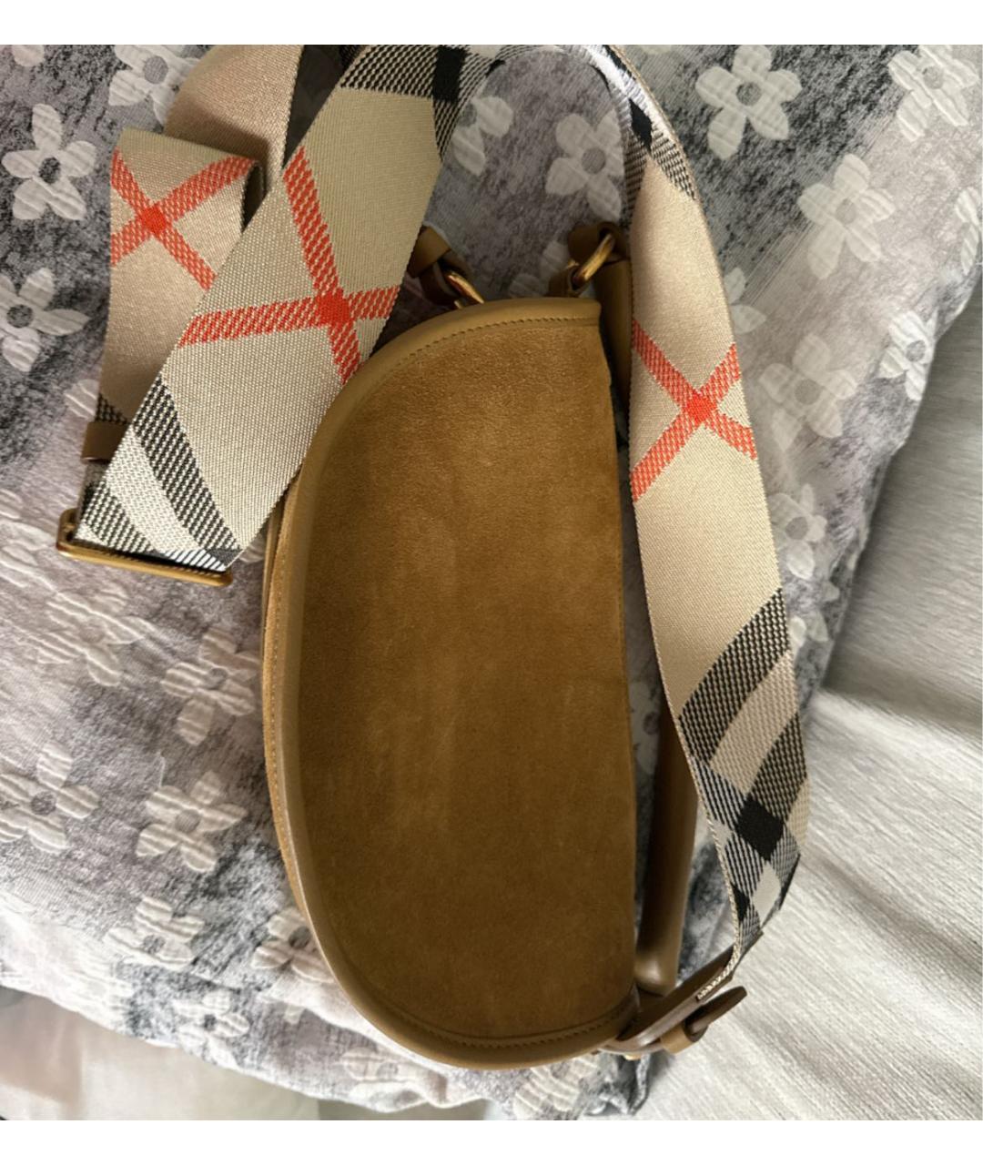 BURBERRY Коричневая замшевая сумка через плечо, фото 7