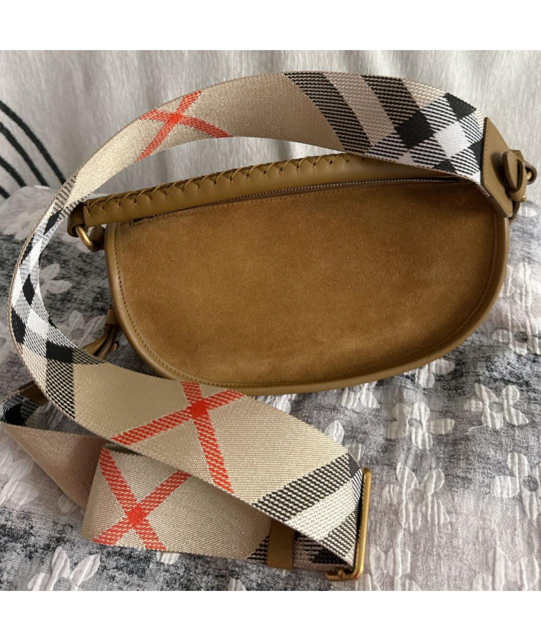 BURBERRY Коричневая замшевая сумка через плечо, фото 8