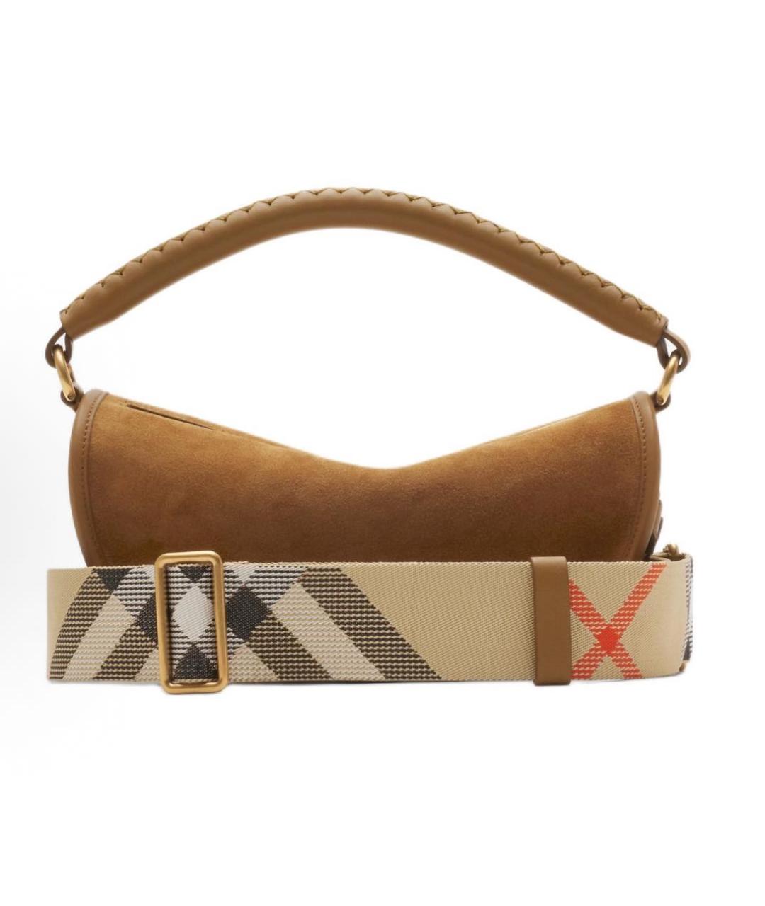 BURBERRY Коричневая замшевая сумка через плечо, фото 3