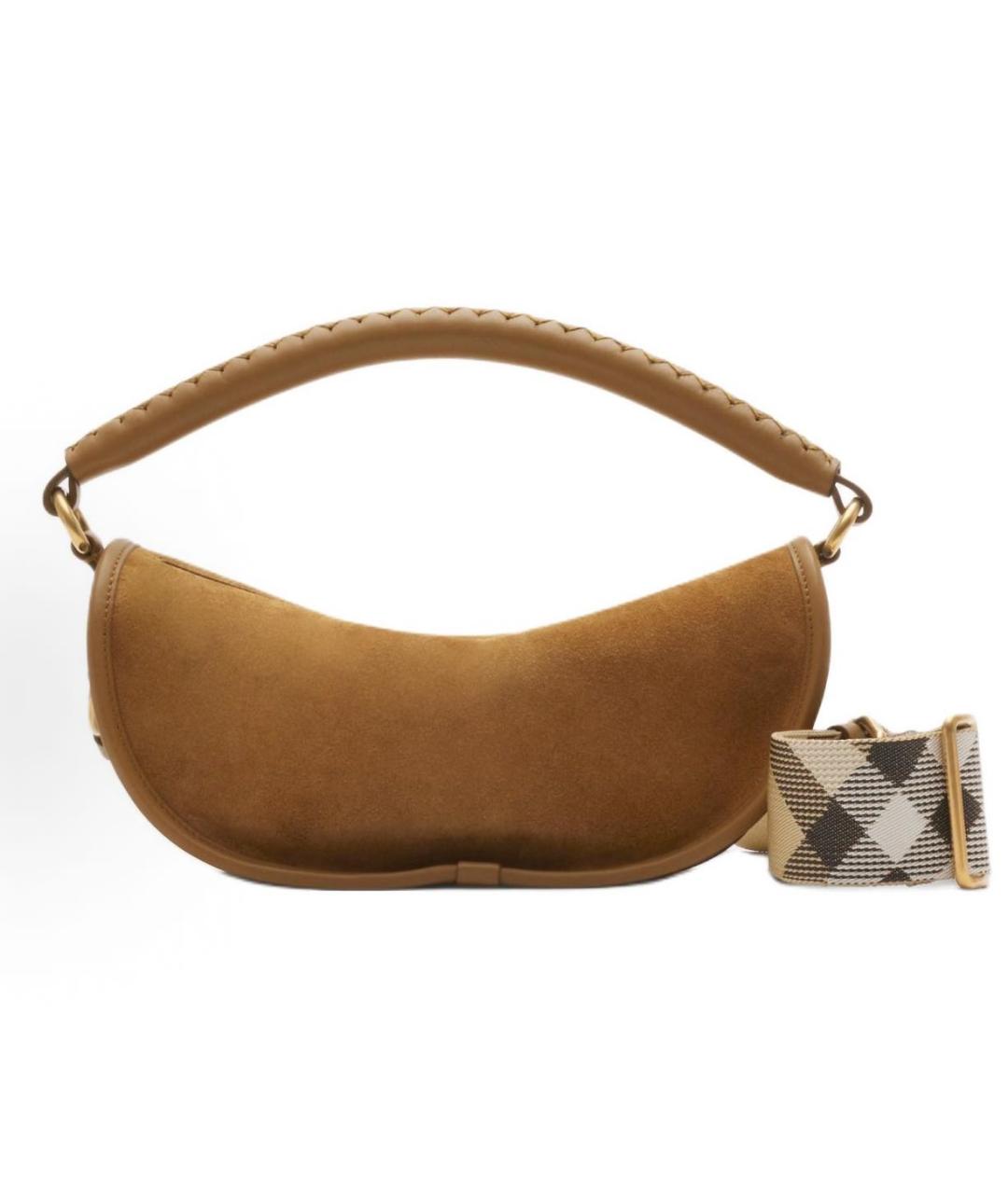 BURBERRY Коричневая замшевая сумка через плечо, фото 9