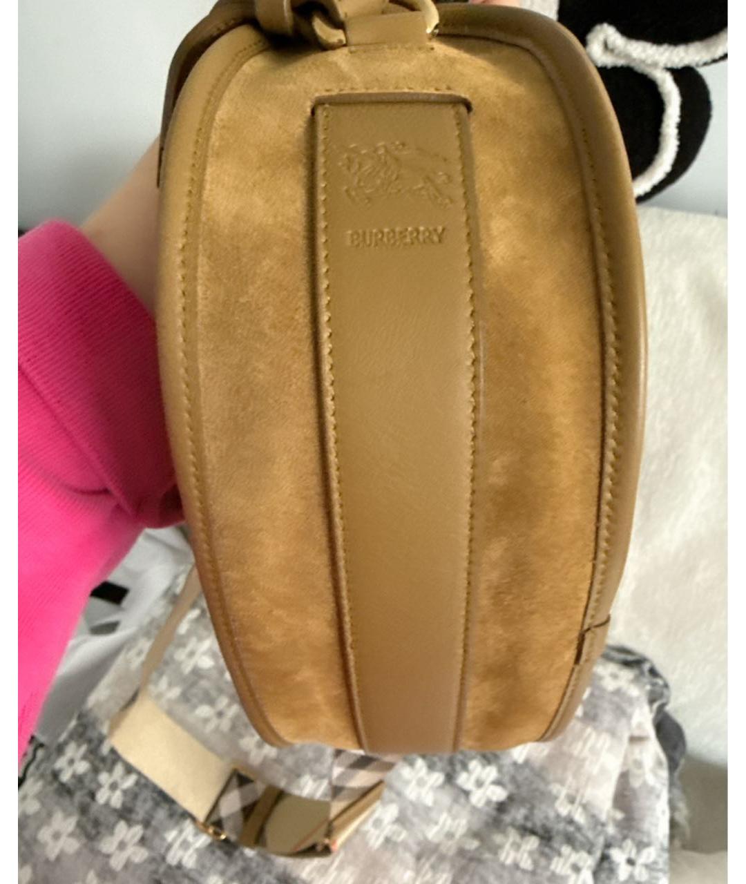 BURBERRY Коричневая замшевая сумка через плечо, фото 5