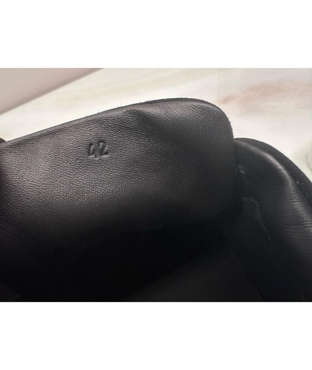 HERMES Черные кожаные низкие кроссовки / кеды, фото 5