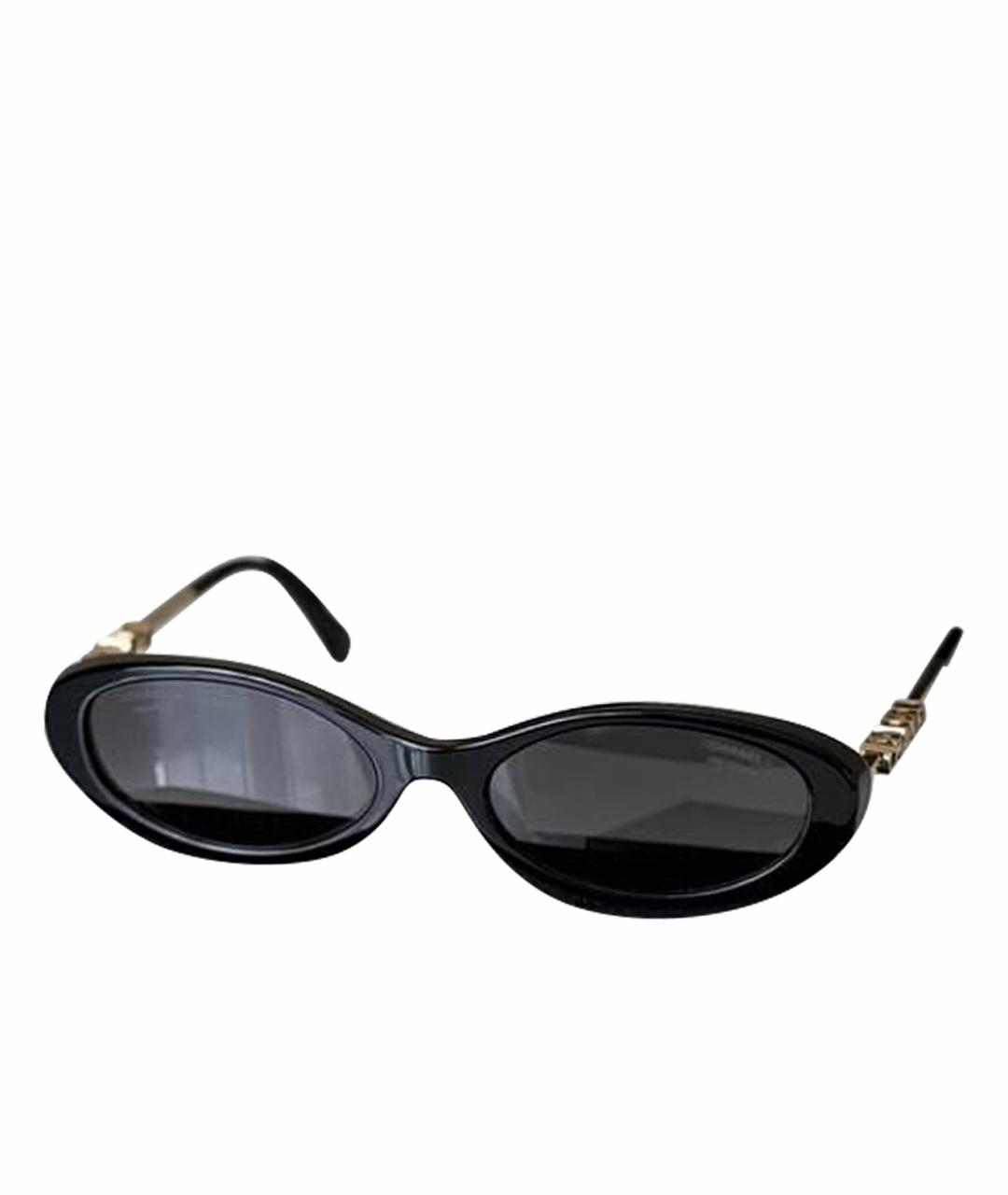 CHANEL Черные пластиковые солнцезащитные очки, фото 1