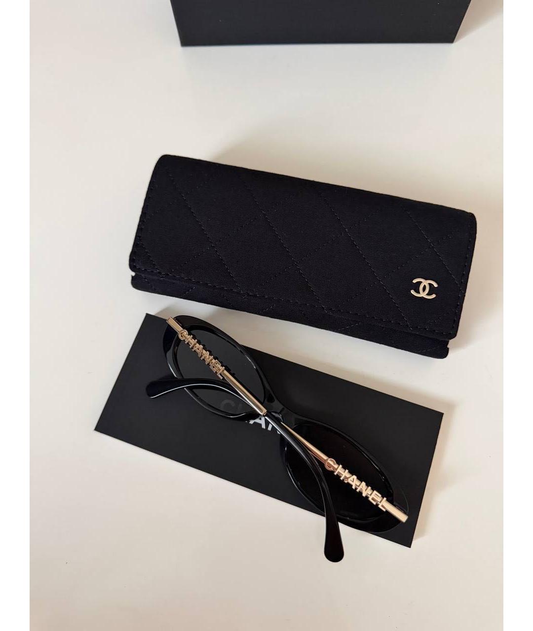 CHANEL Черные пластиковые солнцезащитные очки, фото 4