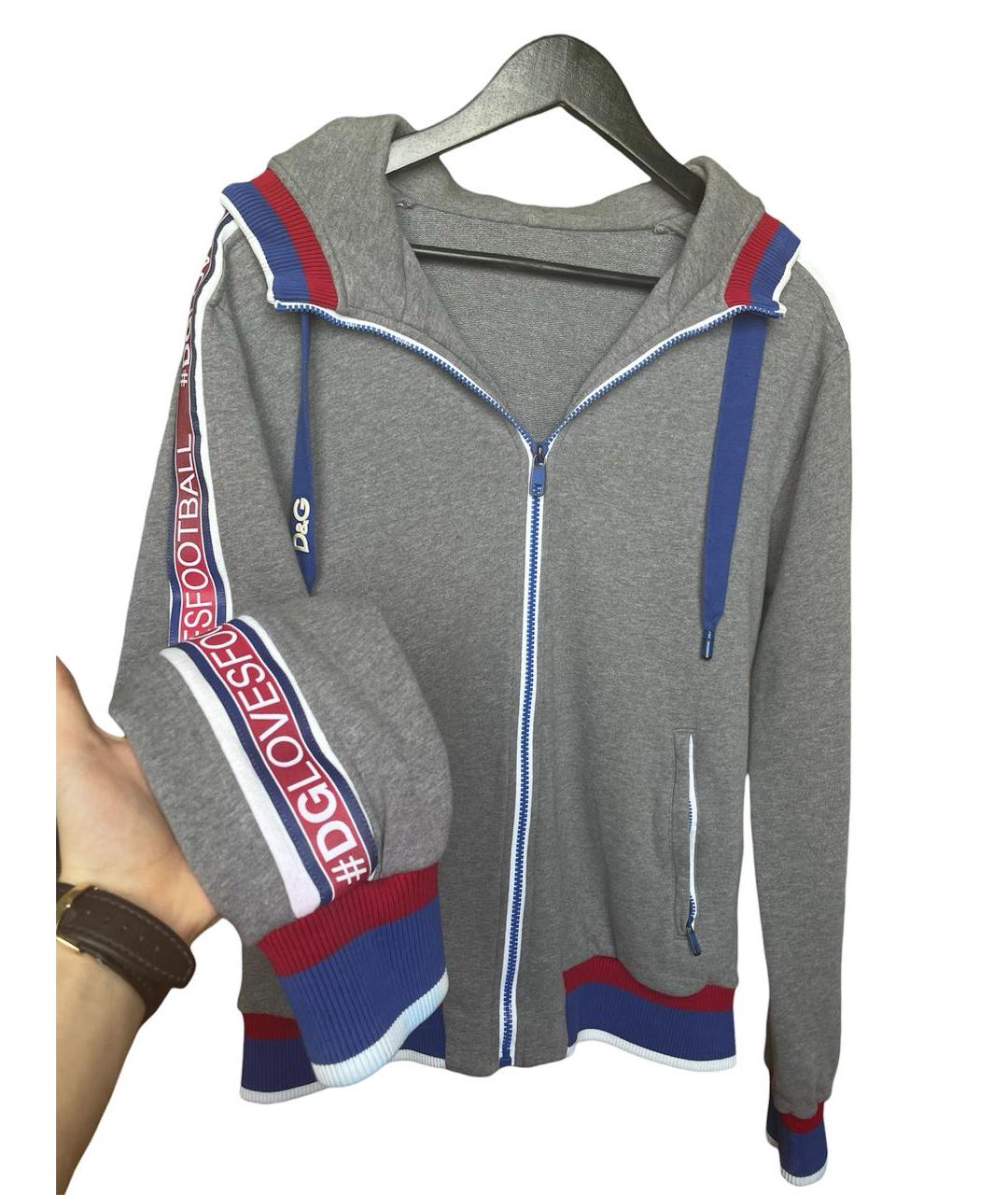 DOLCE&GABBANA Серый хлопковый спортивный костюм, фото 3