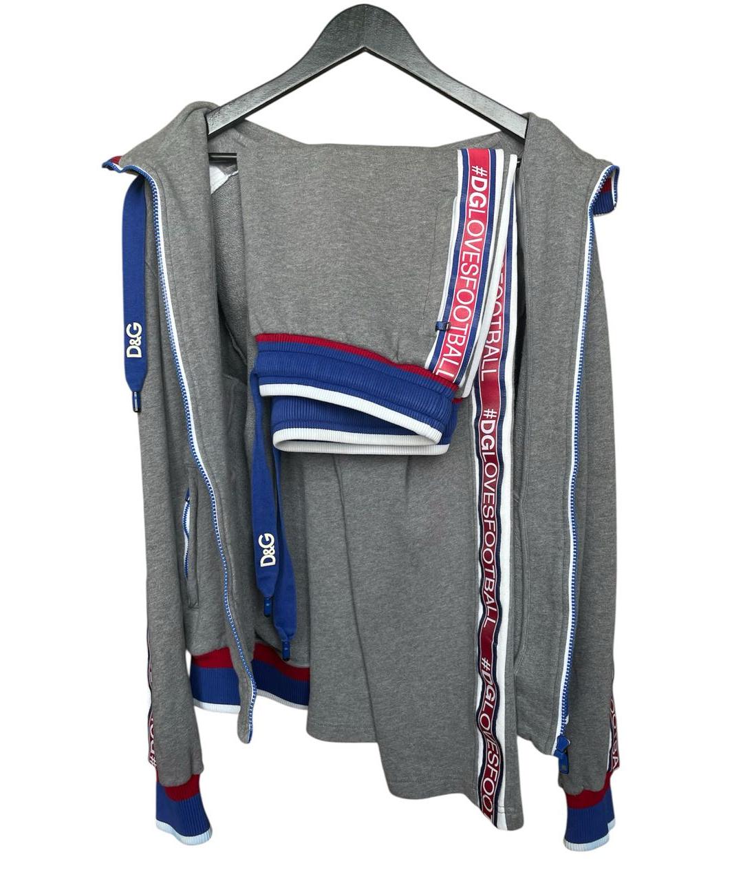 DOLCE&GABBANA Серый хлопковый спортивный костюм, фото 9