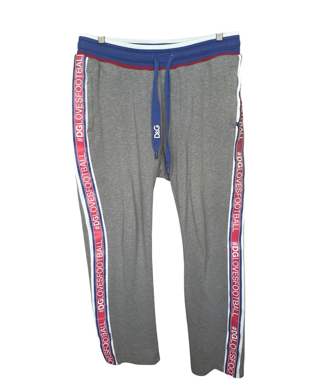 DOLCE&GABBANA Серый хлопковый спортивный костюм, фото 6