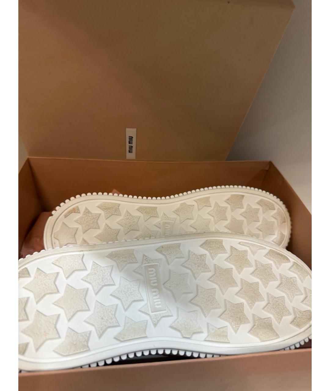 MIU MIU Белые текстильные кеды, фото 6