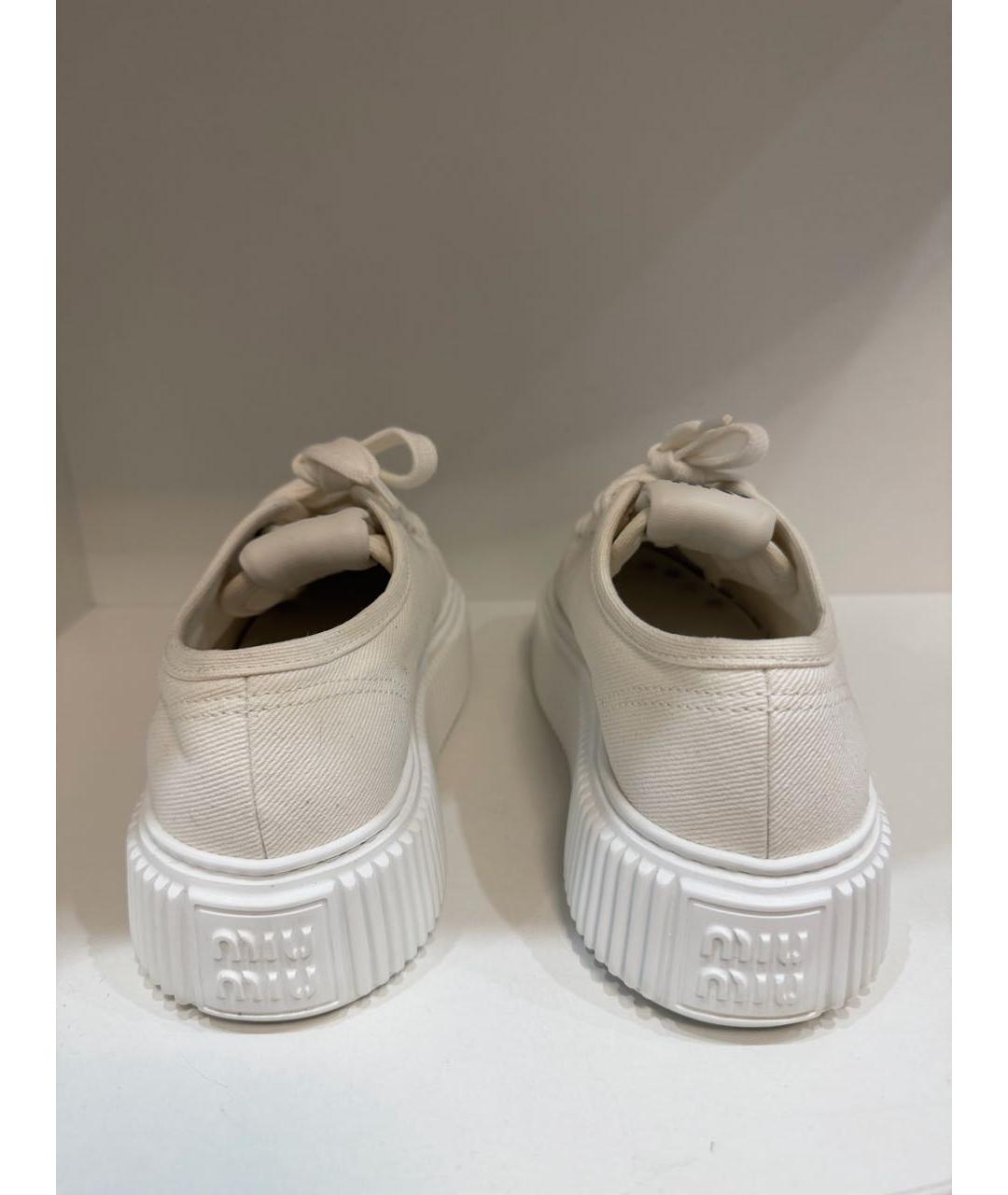 MIU MIU Белые текстильные кеды, фото 4