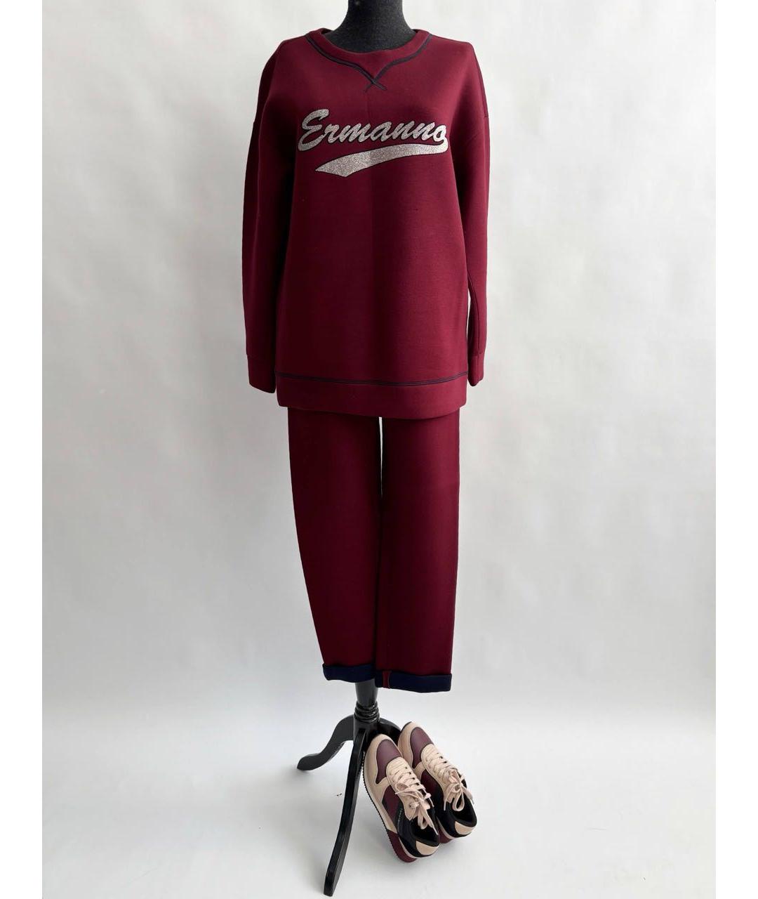 ERMANNO SCERVINO Бордовый костюм с брюками, фото 8