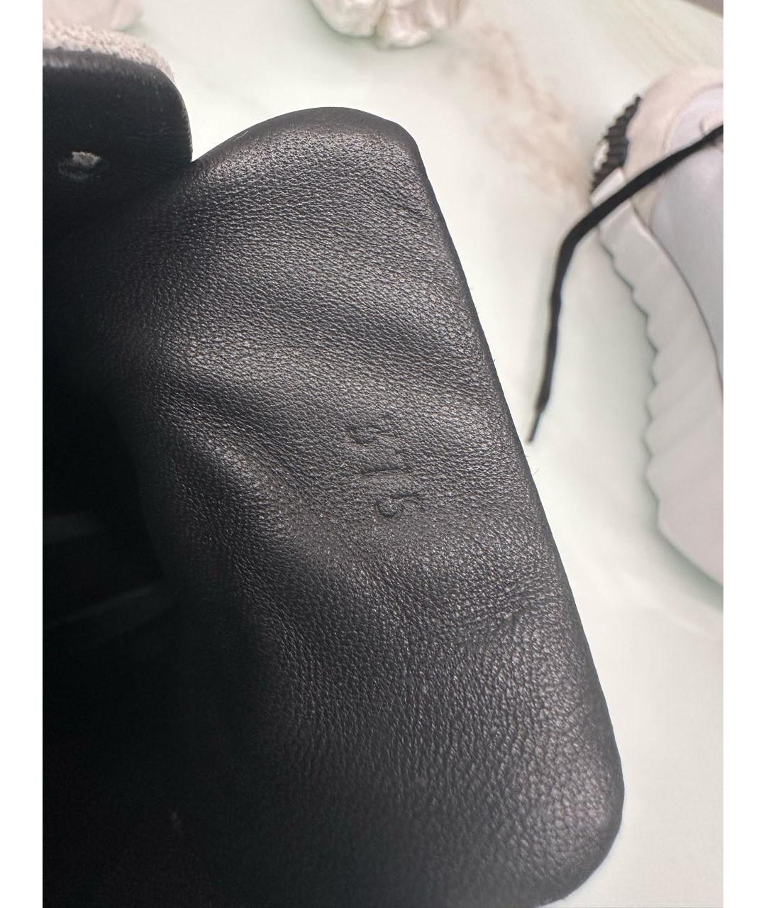 HERMES Белые кожаные кроссовки, фото 5