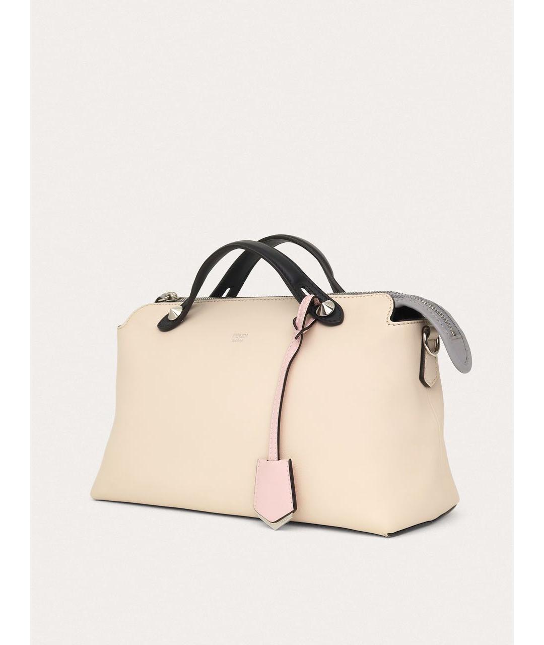 FENDI Бежевая кожаная сумка через плечо, фото 2