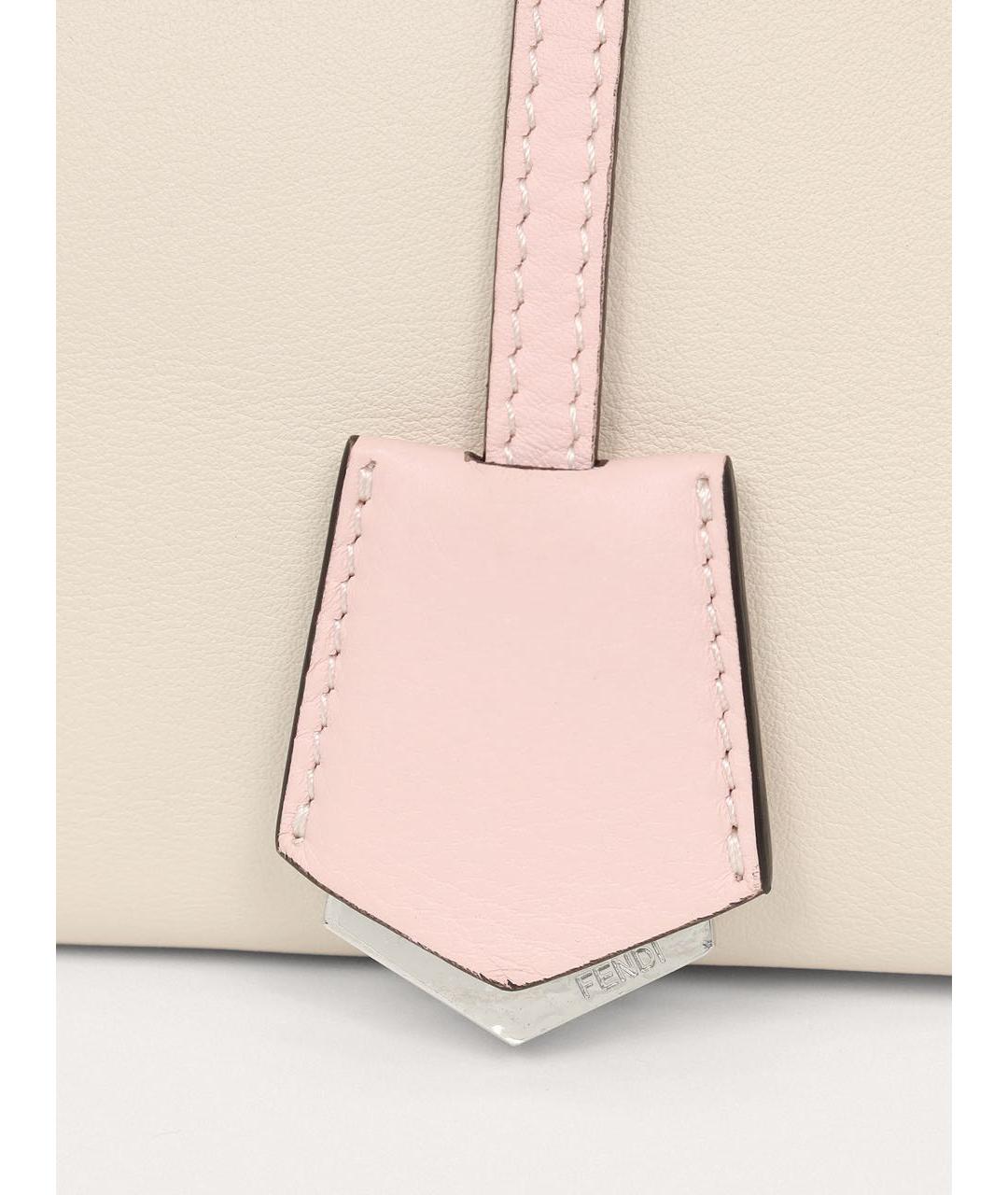 FENDI Бежевая кожаная сумка через плечо, фото 5