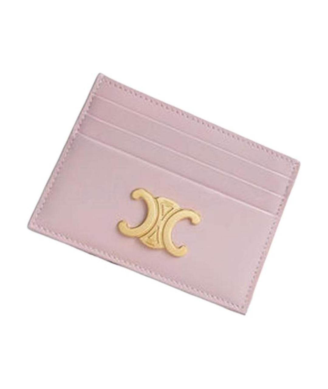 CELINE Розовый кожаный кардхолдер, фото 2